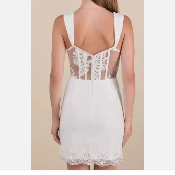 Lulu’s Coveted Delight White Sequin Corset Mini Dress Xl - Picture 2 of 14